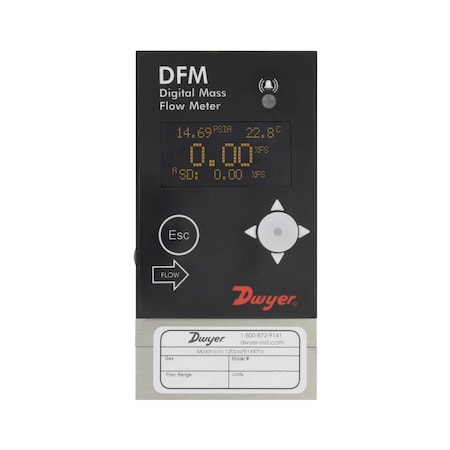 Dwyer Instruments Digital Flow Controller, 02 LMin DFC-39010-V-ALA2